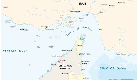 Strait of Hormuz and Persian Gulf (image: Wikipedia)